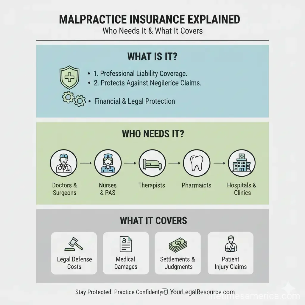 Infographic: Malpractice Insurance Explained: Who Needs It and What It Covers — key facts and figures at a glance